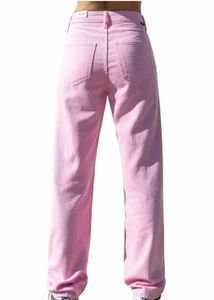 Pink Wide Leg Jeans