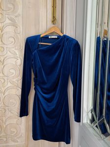 Velvet Ruched Mini Dress