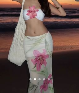 Savana Chic Floral Mesh Skirt