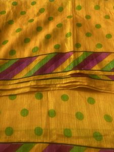 Yellow Polka Dot Saree
