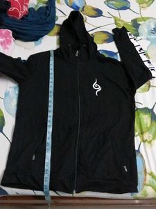 Black Graphic Zip-Up Hoodie
