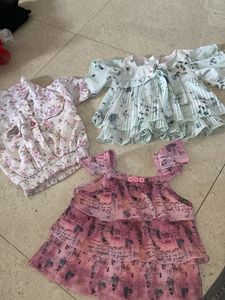 Floral Girls' Tops (Set of 3)