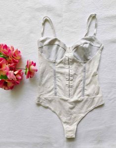 Elegant White Corset Bodysuit