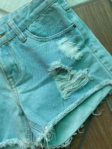 Distressed Denim Shorts