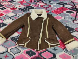 Women Shearling Aviator Suede Jacket
