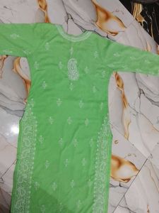 ADA Green Chikankari Kurta