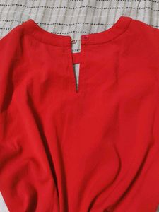 Red Bell Sleeve Top