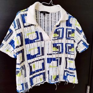 Stylish Geometric oversized Cropped Top