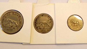 1947 King George VI ONE, HALF and QUATER Rupee