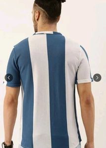mens white and blue Striped Casual Shirt
