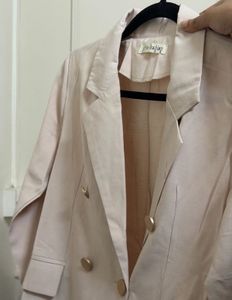 Chic Pink Double-Breasted Blazer and Pants Set