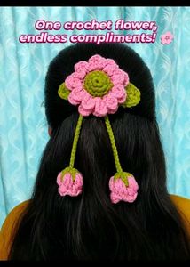 Handmade Crochet Flower Hair Clip