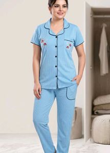 Comfortable Striped Nightsuit Set