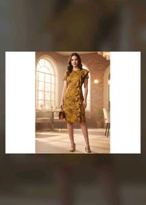 Stylish Yellow Ruffled Dress