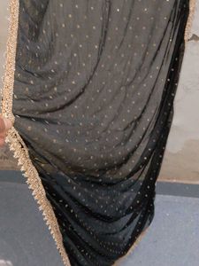 Elegant Black &amp; Gold Embellished Dupatta