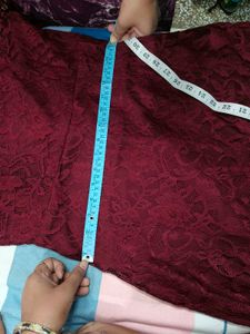Elegant Lace Western Dress- Maroon