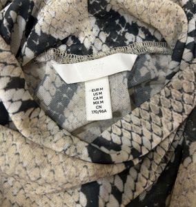 H&amp;M Snakeskin Print Turtleneck Top