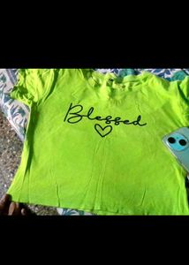 Neon Green 'Blessed' Graphic Tee