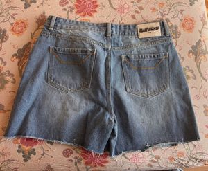 Blue Denim Distressed Shorts