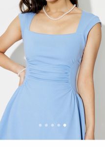 Light Blue Ruched Fit &amp; Flare Dress (XS)