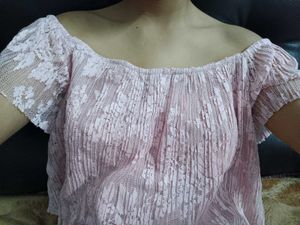 Off-Shoulder Lace Crop Top