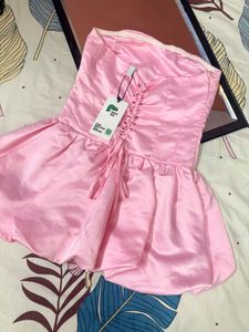Strapless Pink Satin Dress