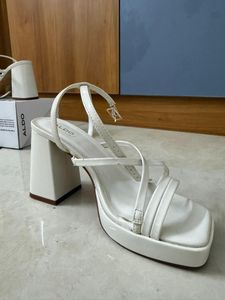 ALDO Stylish White Platform Block Heels