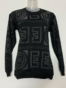 Black Rhinestone Embellished Sweatshirt