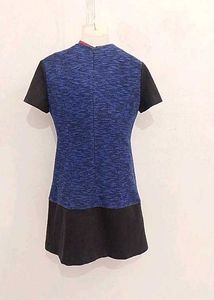 Blue &amp; Black Two-Tone Dress
