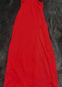 Red Halter Neck Maxi Dress