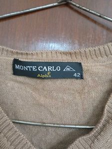 Men's Beige V-Neck Sweater