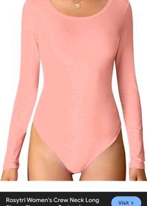 Peach Full-Sleeve Bodysuit by Amisu