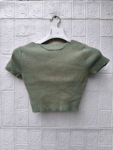 New with tag Korean Chic V-Neck Cropped Ribbed Top