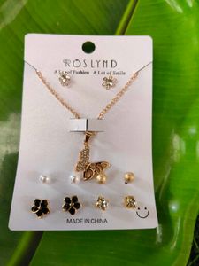 Elegant Swan Necklace &amp; Earring Set