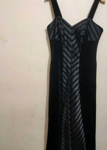 Black⚫Elegant Velvet Long Dress For 36 Bust