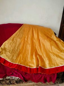 Golden Skirt with Red Border