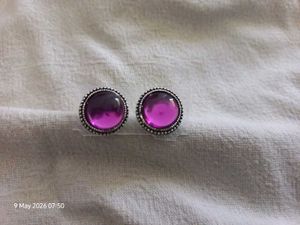 Purple Gemstone Stud Earrings