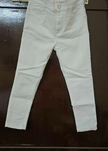 Lavender Striped T-Shirt with white jeans