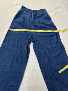 High Waisted Wide Leg Denim Pants