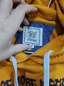Mustard Yellow Hoodie with Bird Graphic