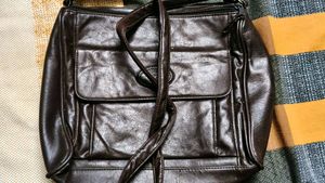 Chic Brown Faux Leather Handbag