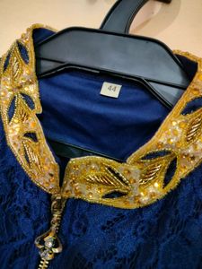 Blue Designer Indo-western Gown - Two Peice 💙💛 (