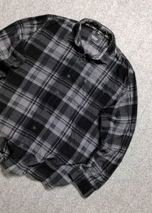 EQ:IQ SportBlack &amp; Grey Plaid Corduroy Shirt