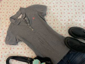 Aeropostale Grey Polo T-Shirt with Denim Shorts