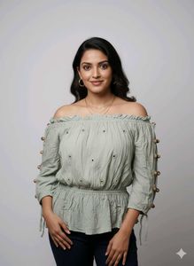 Light green peplum Top