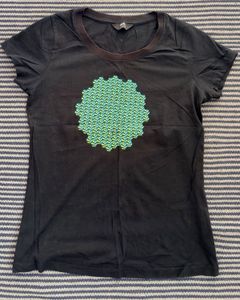 Black T-Shirt with Geometric Print