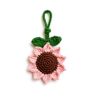 Handmade Crochet Sunflower Bag Charm