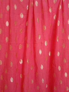 Elegant Pink Dupatta with Golden Polka Dots