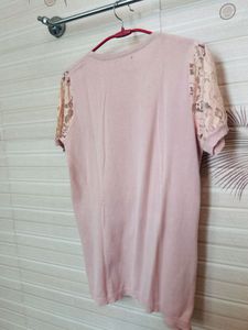 Chic Pink Lace Sleeve Top
