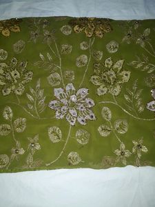 Mehndi Colour Saree With Stitched Blouse